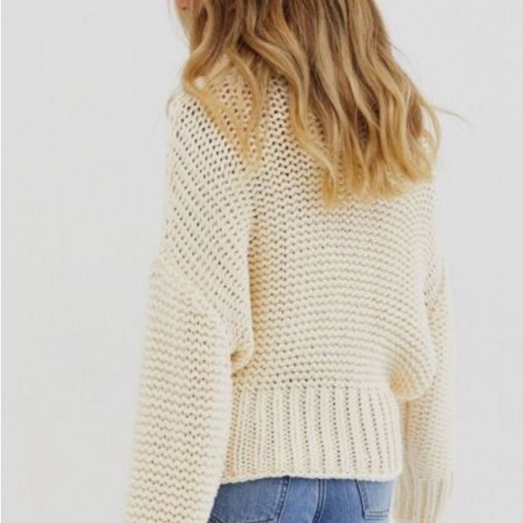 Free People My Only Sunrise Chunky Open Cable Knit Oversized Slouchy Sweater - Picture 3 of 16